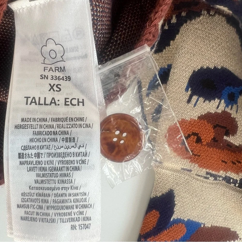 FARM Rio Sand Nature Land Cardigan Size XS NWT - Picture 10 of 16